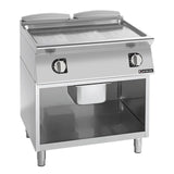 Giorik 700 Series 800mm wide Smooth Satin Chrome Electric Frytop on Open Base FLE741GCRXT