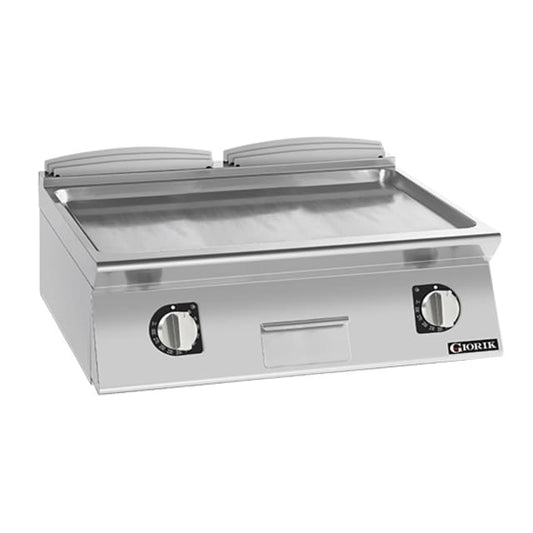 Giorik 700 Series 800mm wide Smooth Satin Chrome Electric Frytop FLE741TCRXT