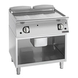 Giorik 900 Series 800mm wide Smooth Satin Chrome Gas Frytop on Open Base FLG941GCRXT.N
