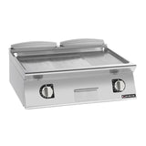 Giorik 700 Series 800mm wide 1/3 Ribbed 2/3 Smooth Satin Chrome Plate Electric Frytop FME741TCRXT