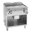Giorik 700 Series 800mm wide 1/3 Ribbed 2/3 Smooth Satin Chrome Plate Gas Frytop on Open Base FMG741GCRXT.P