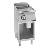 Giorik 700 Series 400mm wide Ribbed Satin Chrome Electric Frytop on Open Base FRE72GCRXT