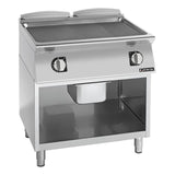 Giorik 900 Series 800mm wide Ribbed Mild Steel Electric Frytop on Open Base FRE941GFT