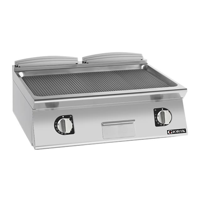 Giorik 900 Series 800mm wide Ribbed Mild Steel Electric Frytop FRE941TFT