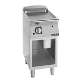 Giorik 900 Series 400mm wide Ribbed Satin Chrome Gas Frytop on Open Base FRG92GCRXT.N