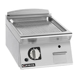Giorik 700 Series 400mm wide Ribbed Satin Chrome Gas Frytop FRG72TCRXT.P