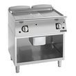Giorik 900 Series 800mm wide Ribbed Satin Chrome Gas Frytop on Open Base FRG941GCRXT.N