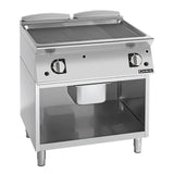 Giorik 700 Series 800mm wide Ribbed Mild Steel Gas Frytop on Open Base FRG741GFT.P