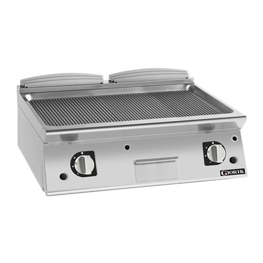 Giorik 700 Series 800mm wide Ribbed Mild Steel Gas Frytop FRG741TFT.P