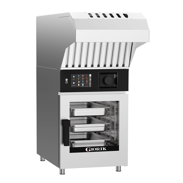 Giorik Kore Boiler Electric Combi Oven & Ventless Hood - 6 x 1/1GN KB061WT.RO.H