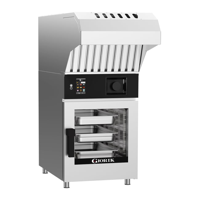 Giorik Mini Touch Injection Electric Combi Oven & Ventless Hood - 6 x 1/1GN KM061WT.RO.H