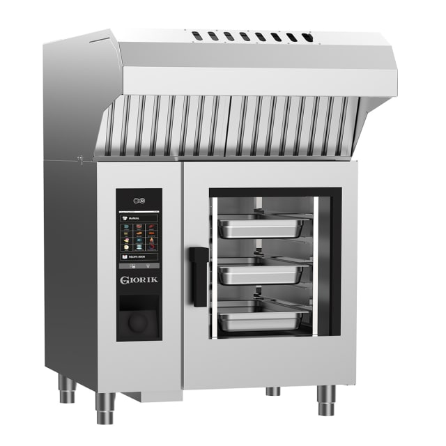 Giorik Steambox Evolution Boiler Electric Combi Oven & Ventless Hood - 6 x 1/1GN SEHE061WT.RO.H