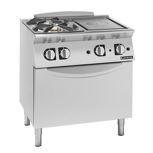 Giorik 700 Series 800mm wide Combination Solid Top and Gas Burner on Gas Oven TG74FTLT.N