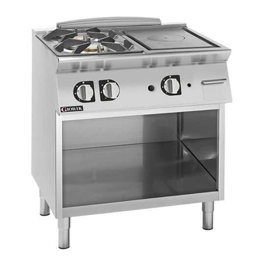 Giorik 700 Series 800mm wide Combination Solid Top and Gas Burner on Open Base TG74GTLT.N