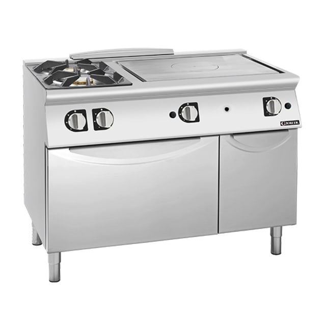 Giorik 700 Series 1200mm wide Combination Solid Top and Gas Burner on Gas Oven TG76FTLT.N
