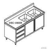 DSC-2400L-H KITCHEN TIDY CABINET WITH DOUBLE LEFT SINKS