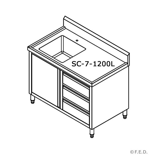 SC-7-1800R-H CABINET WITH RIGHT SINK