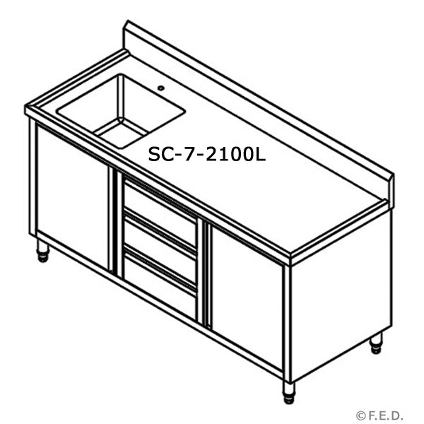 Modular System CABINET WITH LEFT SINK - SC-7-1200L-H