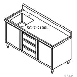 SC-7-2100R-H CABINET WITH RIGHT SINK