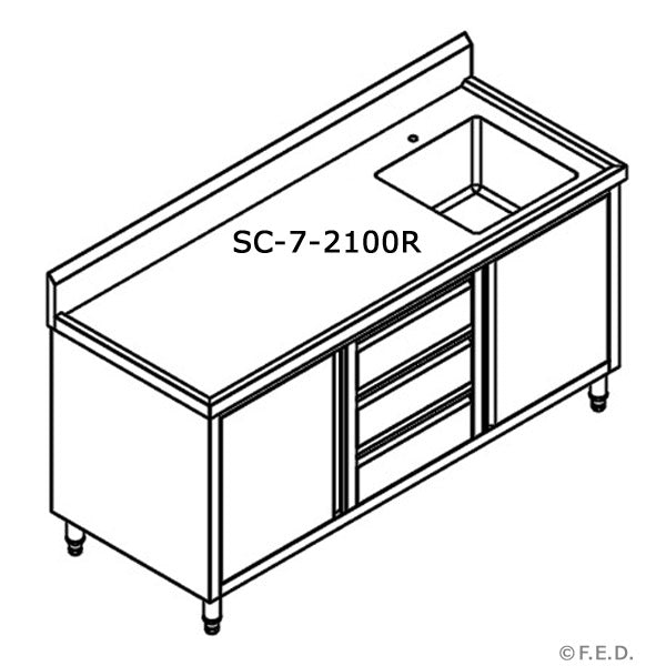 SC-7-1500R-H CABINET WITH RIGHT SINK