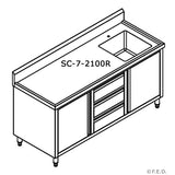 SC-7-1200R-H CABINET WITH RIGHT SINK