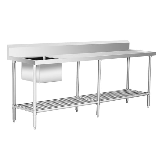 SSB6-2400L/A Single Left Sink Bench with Pot Undershelf