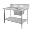 Single Right Sink Bench with Pot Undershelf SSB7-1500R/A