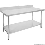 0300-7-WBB Economic 304 Grade Stainless Steel Table with splashback 300x700x900
