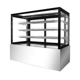 Bonvue Black Trim Square Glass Cake Display 2 Shelves - SSU120-2XB