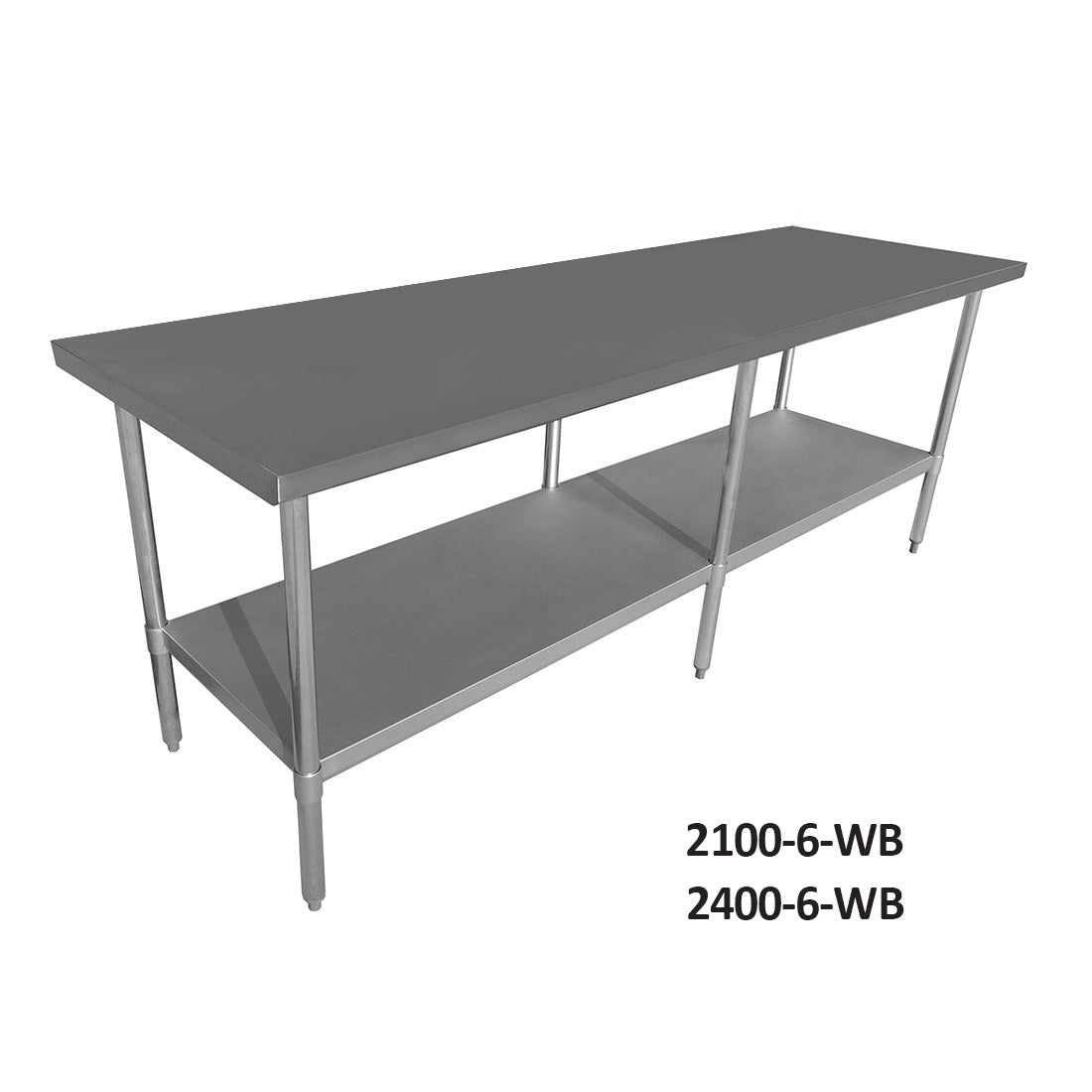 1800-6-WB Economic 304 Grade Stainless Steel Table 1800x600x900