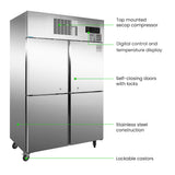 SUF1000 TROPICAL Thermaster 4 x Half door SS Freezer