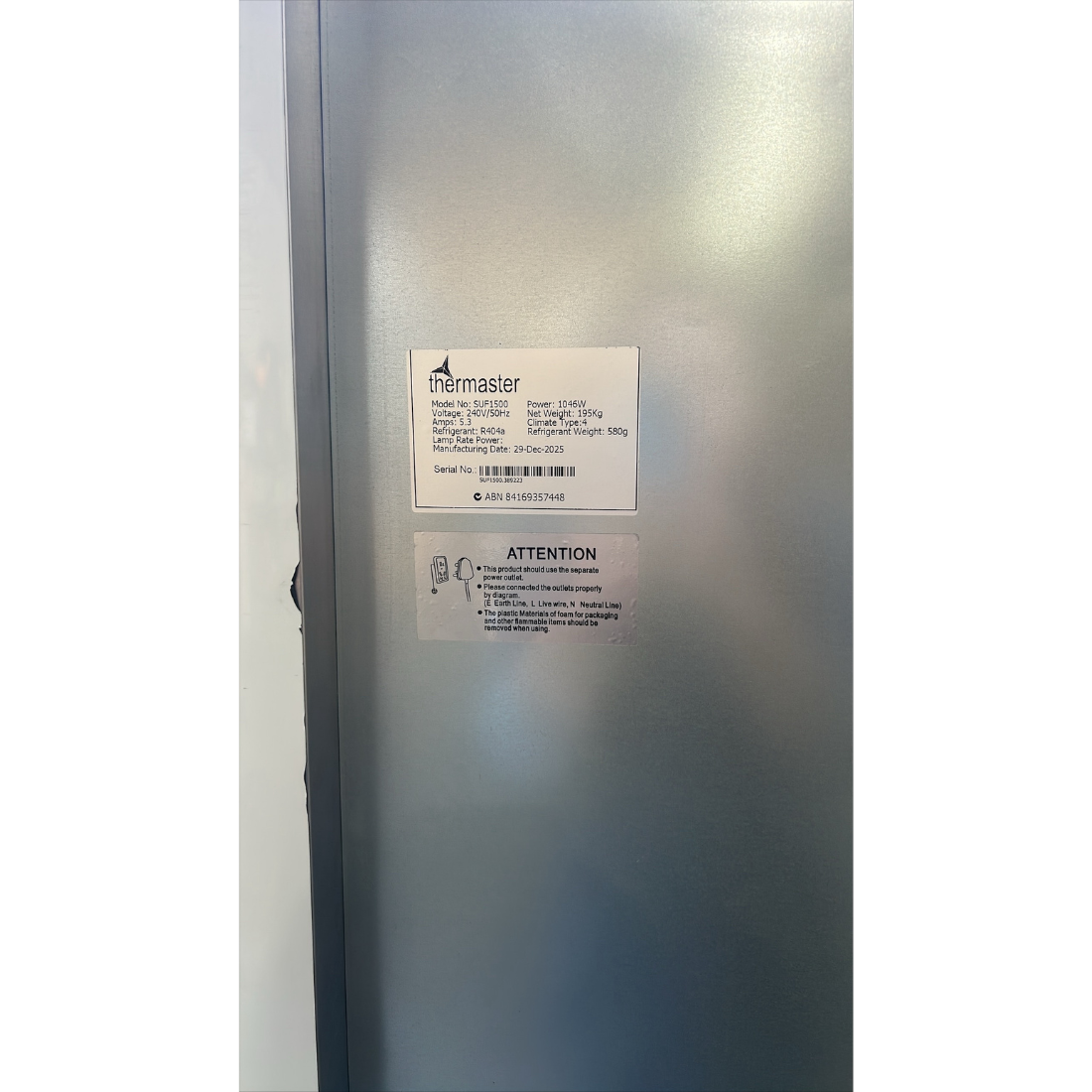 Ex-Showroom: Thermaster Three Door SS Upright Storage Freezer - SUF1500-QLD129