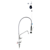 Stainless Steel Line Retractor Dual Hob Mounted Pre Rinse Unit With 6" Pot Filler T-3M53506