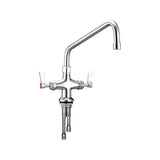 Stainless Steel Dual Bench Mount Tap Body with 12" Spout T-3MDH12