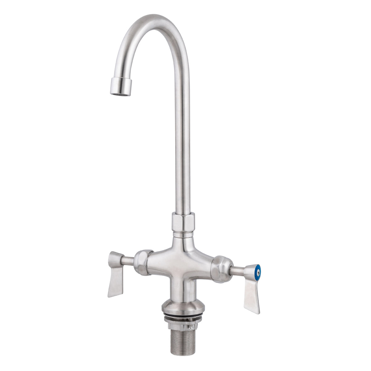 Dual Bench Mount Body with Gooseneck Swivel 12" Spout T-3MDHG12