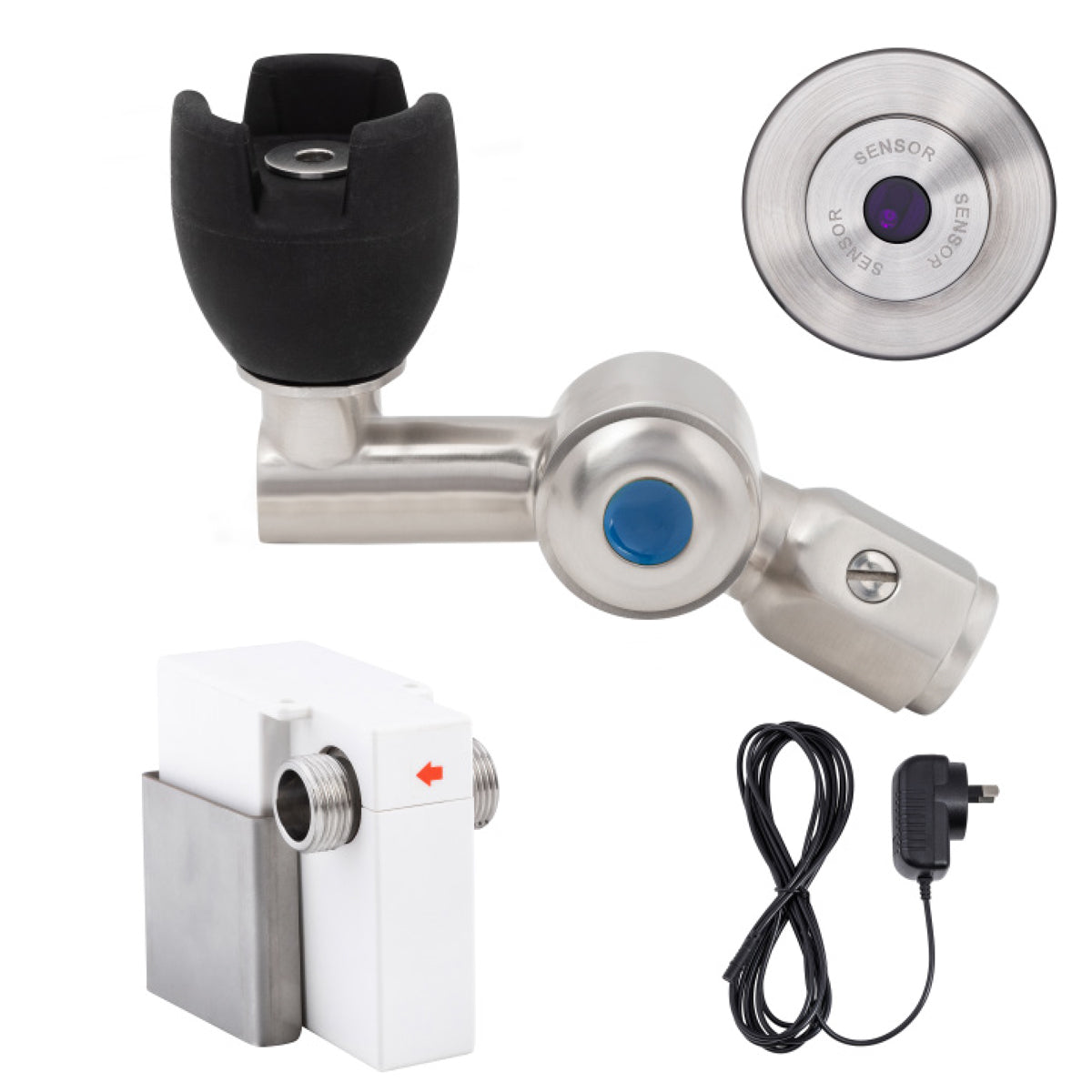 45 Degree Silicone Mouthguard Bubbler with Wall-Mount Sensor Mains Operated T-3MSS-BUBS45SWM