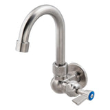 Stainless Steel Single Wall Mount Body with Single Control and 7" Gooseneck Swivel Spout T-3MSWG07