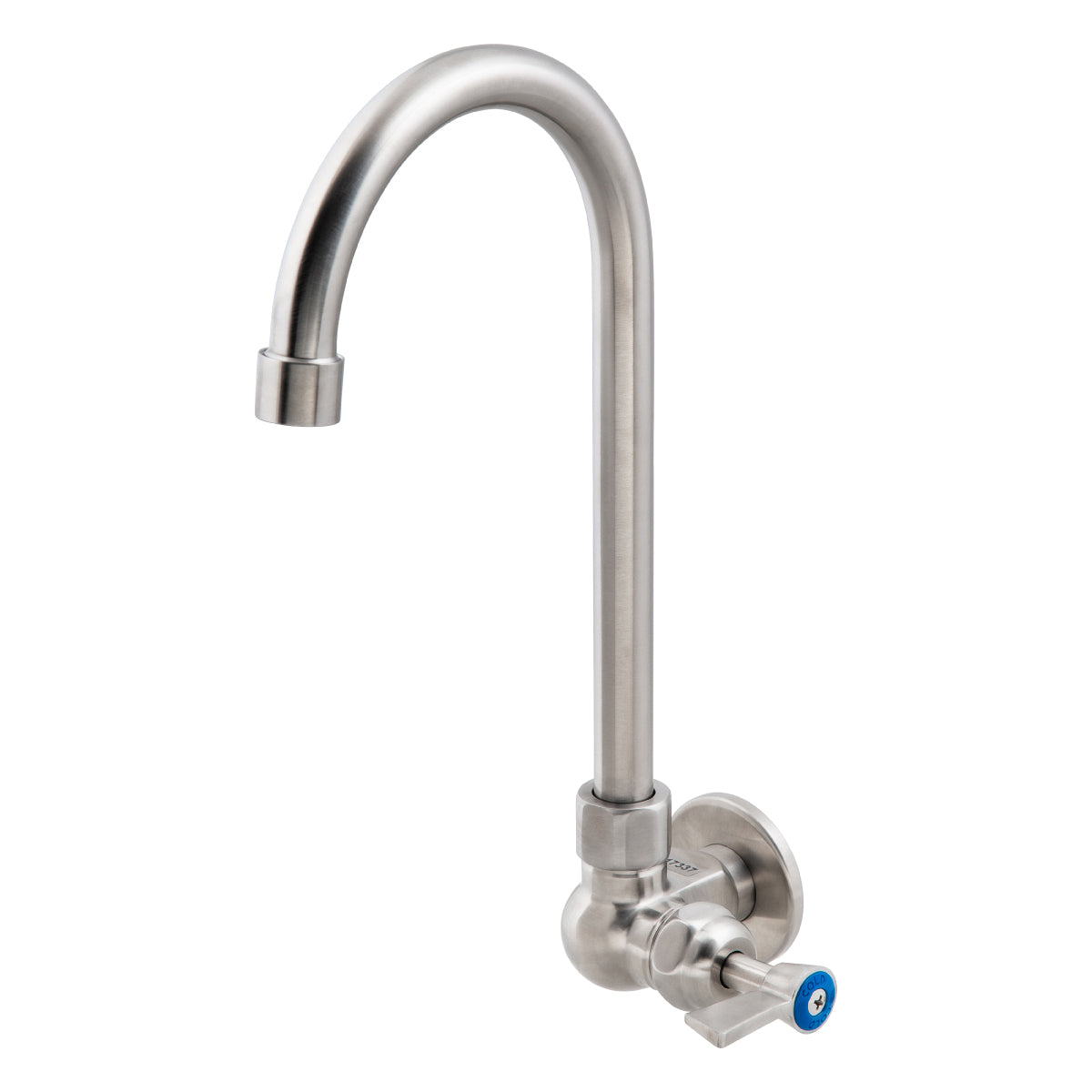 Stainless Steel Single Wall Mount Body with Single Control and 12" Gooseneck Swivel Spout T-3MSWG12