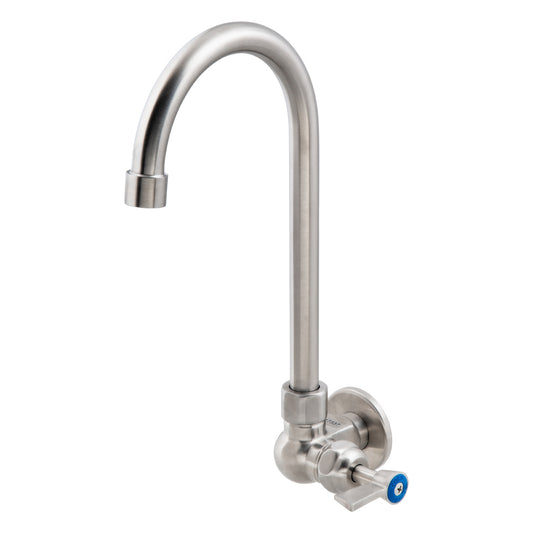 Stainless Steel Single Wall Mount Body with Single Control and 12" Gooseneck Swivel Spout T-3MSWG12