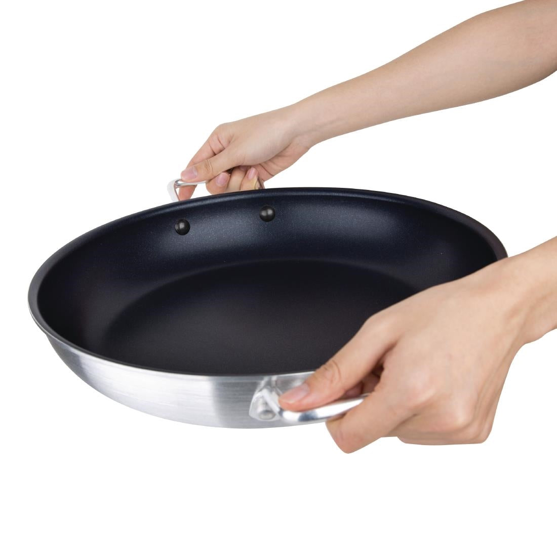 Vogue Paella Pan Non-Stick Teflon Platinum Plus - 350x65mm 13 3/4x2 1/2"