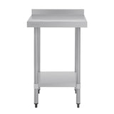 Vogue St/St Wall Table 60mm Upstand - 600x600mm 23 1/2x23 1/2"