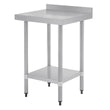 Vogue St/St Wall Table 60mm Upstand - 600x600mm 23 1/2x23 1/2"