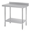 Vogue St/St Wall Table 60mm Upstand - 900x600mm 35 1/2x23 1/2"