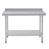 Vogue St/St Wall Table 60mm Upstand - 1200x600mm 47x23 1/2"