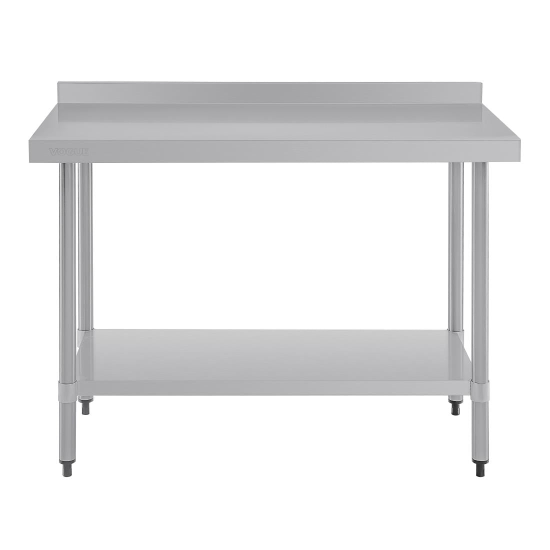 Vogue St/St Wall Table 60mm Upstand - 1200x600mm 47x23 1/2"