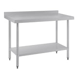 Vogue St/St Wall Table 60mm Upstand - 1200x600mm 47x23 1/2"