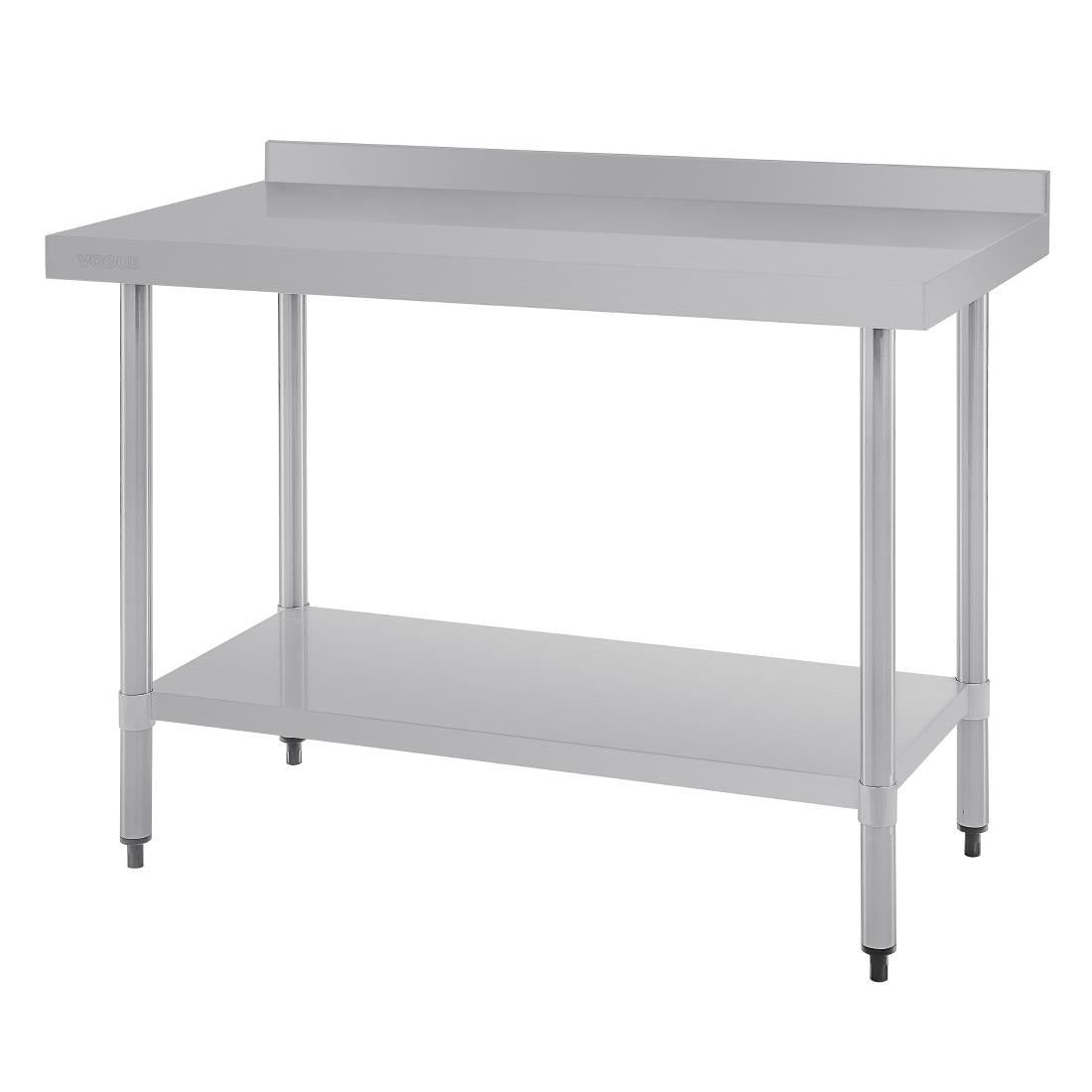 Vogue St/St Wall Table 60mm Upstand - 1200x600mm 47x23 1/2"