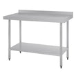 Vogue St/St Wall Table 60mm Upstand - 1200x600mm 47x23 1/2"