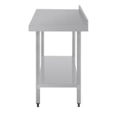 Vogue St/St Wall Table 60mm Upstand - 1200x600mm 47x23 1/2"