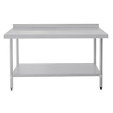 Vogue St/St Wall Table 60mm Upstand - 1500x600mm 59x23 1/2"